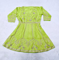 Crepe Parrot Peplum Lehenga Suit
