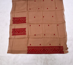 Organza Brown Unstitched Suit