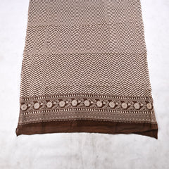 Maheshwari Cotton Light Brown Unstitched Suit
