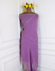 Georgette Purple Unstitched Suit