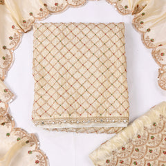 Shimmer Beige Unstitched Suit