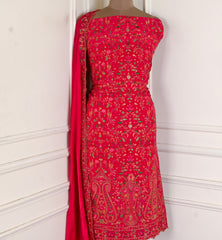 Crepe Magenta Pink Unstitched Suit