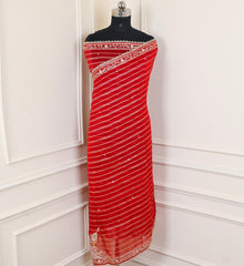 Raw Silk Red Unstitched Suit