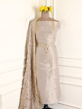 Tissue Shimmer Beige Unstitched Suit