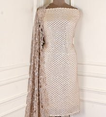 Shimmer Beige Unstitched Suit