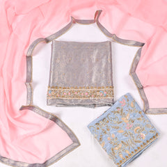 Brocade Dusty Lavender Unstitched Suit