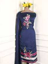 Satin Blue Unstitched Suit