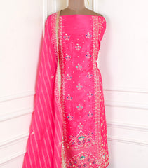 Khadi Pink Unstitched Suit