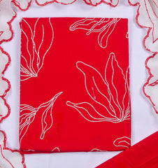 Cotton Red Unstitched Suit