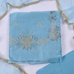 Crush Sky Blue Unstitched Suit