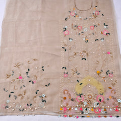 Glass Beige Unstitched Suit