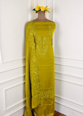 Organza Mehandi Unstitched Suit