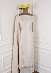 Brocade Silk Beige Unstitched Suit