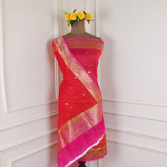 Khadi Silk Pink Unstitched Suit