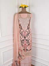 Crush Shimmer Peach Unstitched Suit