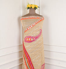 Khaddar Orange Unstitched Suit