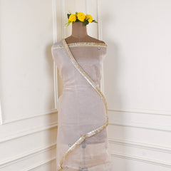 Glass Shimmer Beige Unstitched Suit