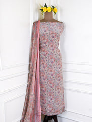 Crepe Pastel Pink Unstitched Suit