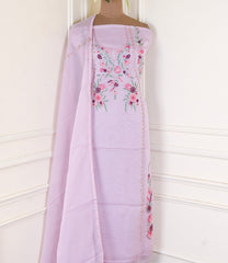Organza Lavender Unstitched Suit