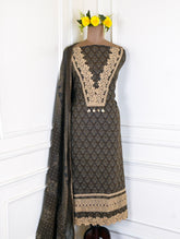 Cotton Black Unstitched Suit