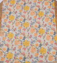 Georgette Yellow Beige Unstitched Suit