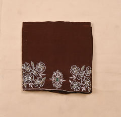 Organza Brown Unstitched Suit