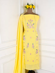 Georgette Lemon Unstitched Suit