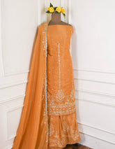 Shimmer Yellow Unstitched Lehenga Suit