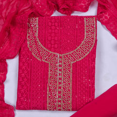 Georgette Pink Unstitched Suit