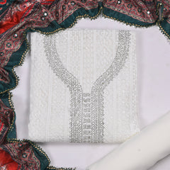 Georgette White Unstitched Suit