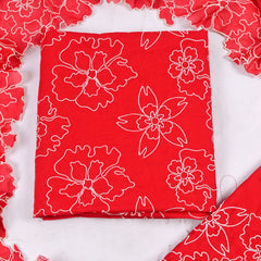 Cotton Red Unstitched Suit