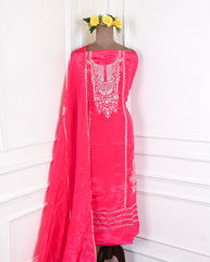 Crepe Magenta Unstitched Suit
