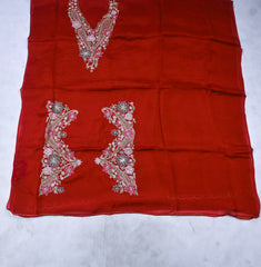 Organza Rust Unstitched Suit