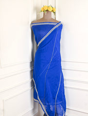 Organza Blue Unstitched Suit