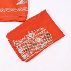 Twill Organza Rust Unstitched Suit