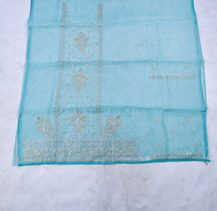 Glass Sky Blue Unstitched Lehenga Suit