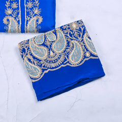 Organza Blue Unstitched Suit