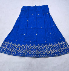 Crepe Blue Unstitched Lehenga Suit