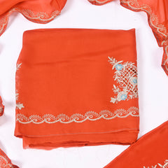 Twill Organza Rust Unstitched Suit