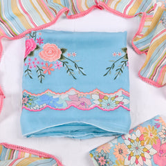 Twill Organza Sky Blue Unstitched Suit