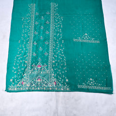 Khadi Teal Blue Unstitched Suit