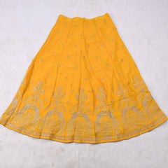 Crepe Yellow Lehenga Suit