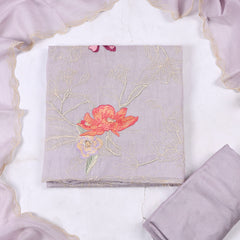 Mul Cotton Lavender Unstitched Suit