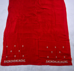 Organza Red Unstitched Suit