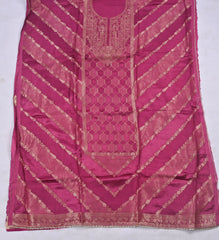 Banarasi Pink Unstitched Suit