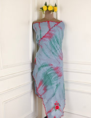 Twill Organza Blue Unstitched Suit