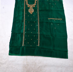 Glass Shimmer Green Unstitched Suit