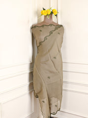 Twill Organza Mehandi Unstitched Suit