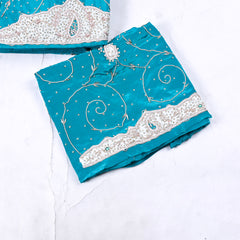 Crepe Ferozi Peplum Lehenga Suit