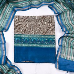 Maheshwari Cotton Ferozi Unstitched Suit